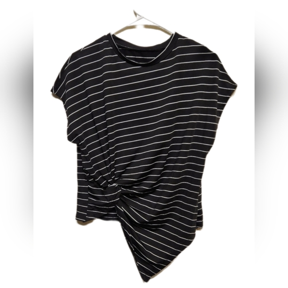 Tops - Drop Shoulder Asymmetrical Side "knot"White & Black Medium *NWOT*